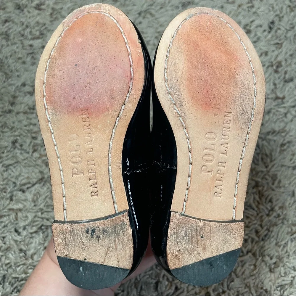 Girls Polo Ralph Lauren Alyssa black Mary Jane dress shoes‎